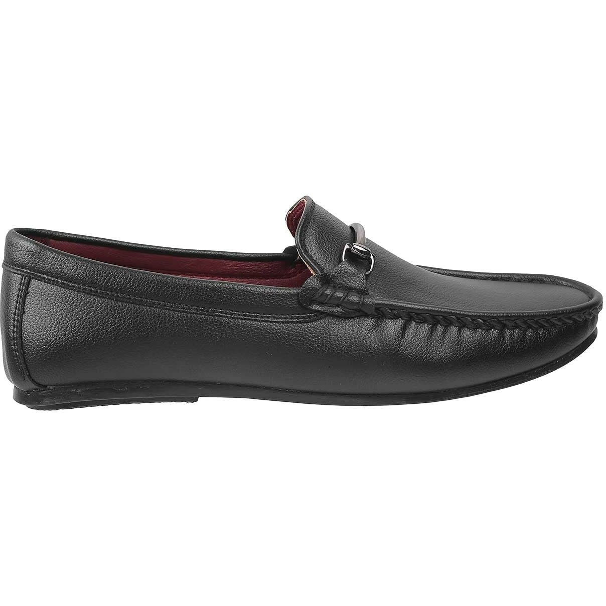 Mochi Men's Black Faux Leather Stylish Fashionable Loafer Shoes UK/7 EU/41 (71-8512)