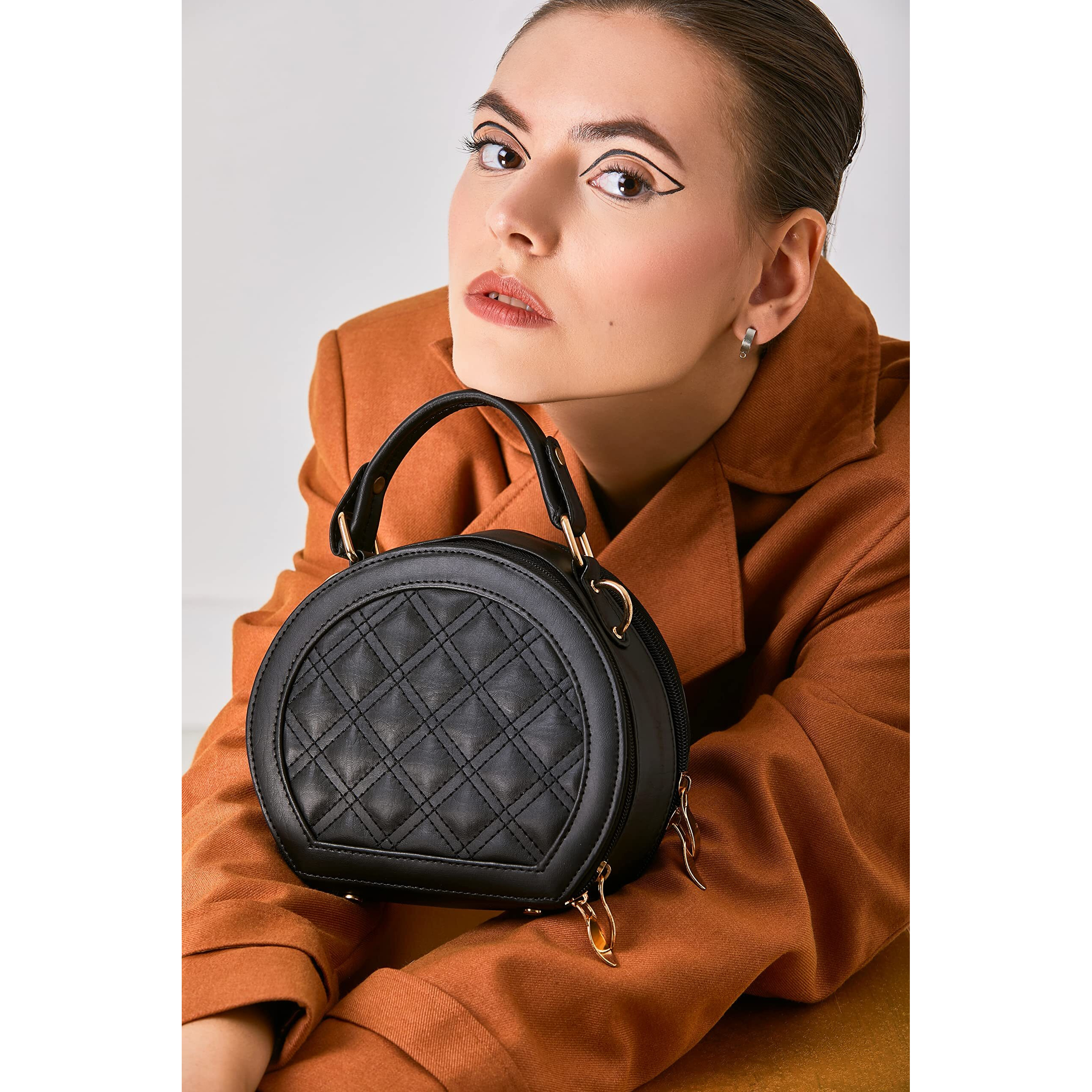 LEGAL BRIBE Women's Checkered Sling Bag (Black)