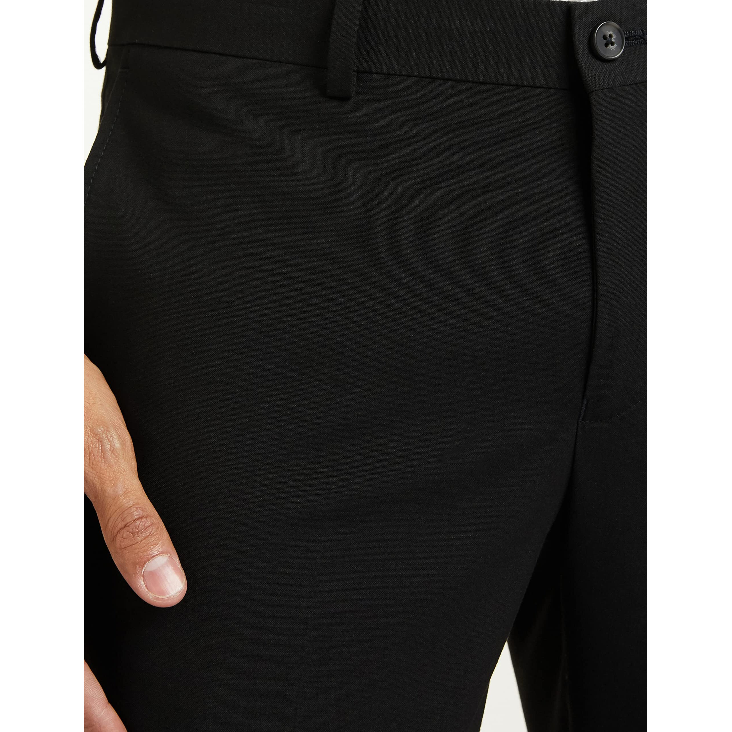 Amazon Brand - Symbol Men's Stretchable Formal Pants | Trousers (Slim Fit) (Black 2_34)