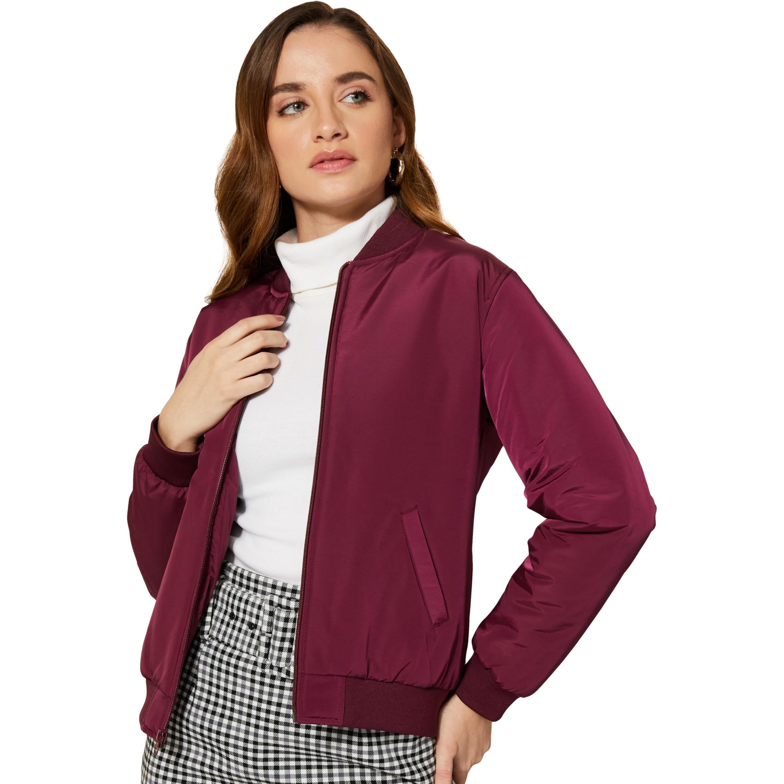 Amazon Brand - Symbol Polyester Women's Bomber Jacket Red Xl, X-Large
