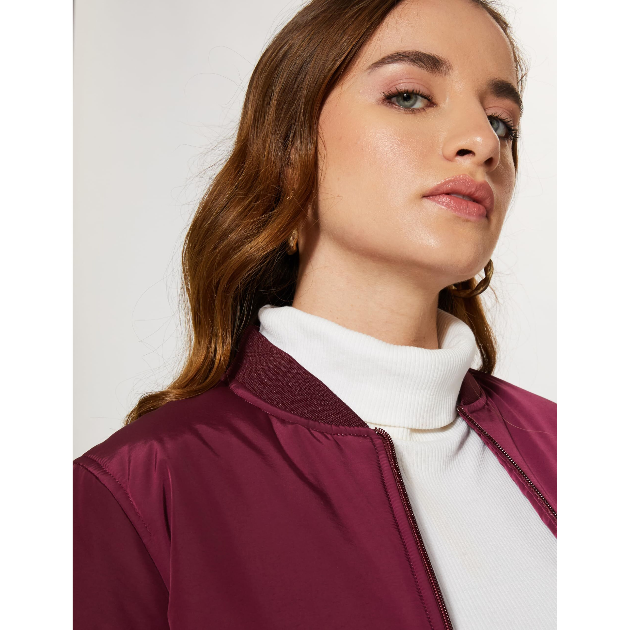 Amazon Brand - Symbol Polyester Women's Bomber Jacket Red Xl, X-Large