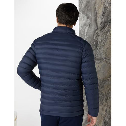 Amazon Brand - Symbol Men's s Nylon Quilted Puffer Standard Length Jacket Navy XL