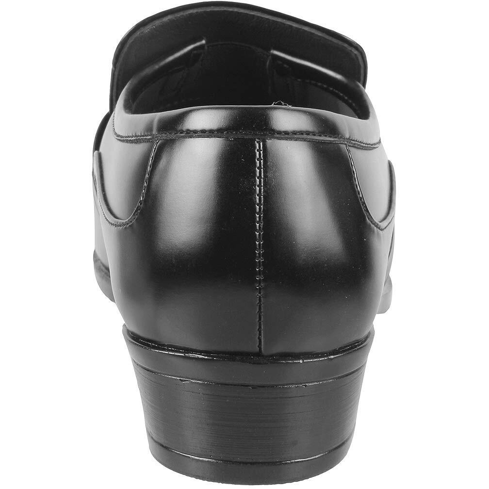 Mochi Men's Black Leather Glossy Slip-on Metal Detail Stylish Moccasin UK/9 EU/43 (19-6388)