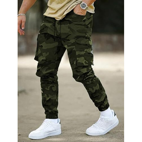 Lymio Men Cargo || Men Cargo Pants || Men Cargo Pants Cotton || Cargos for Men (Army) (M, Green)