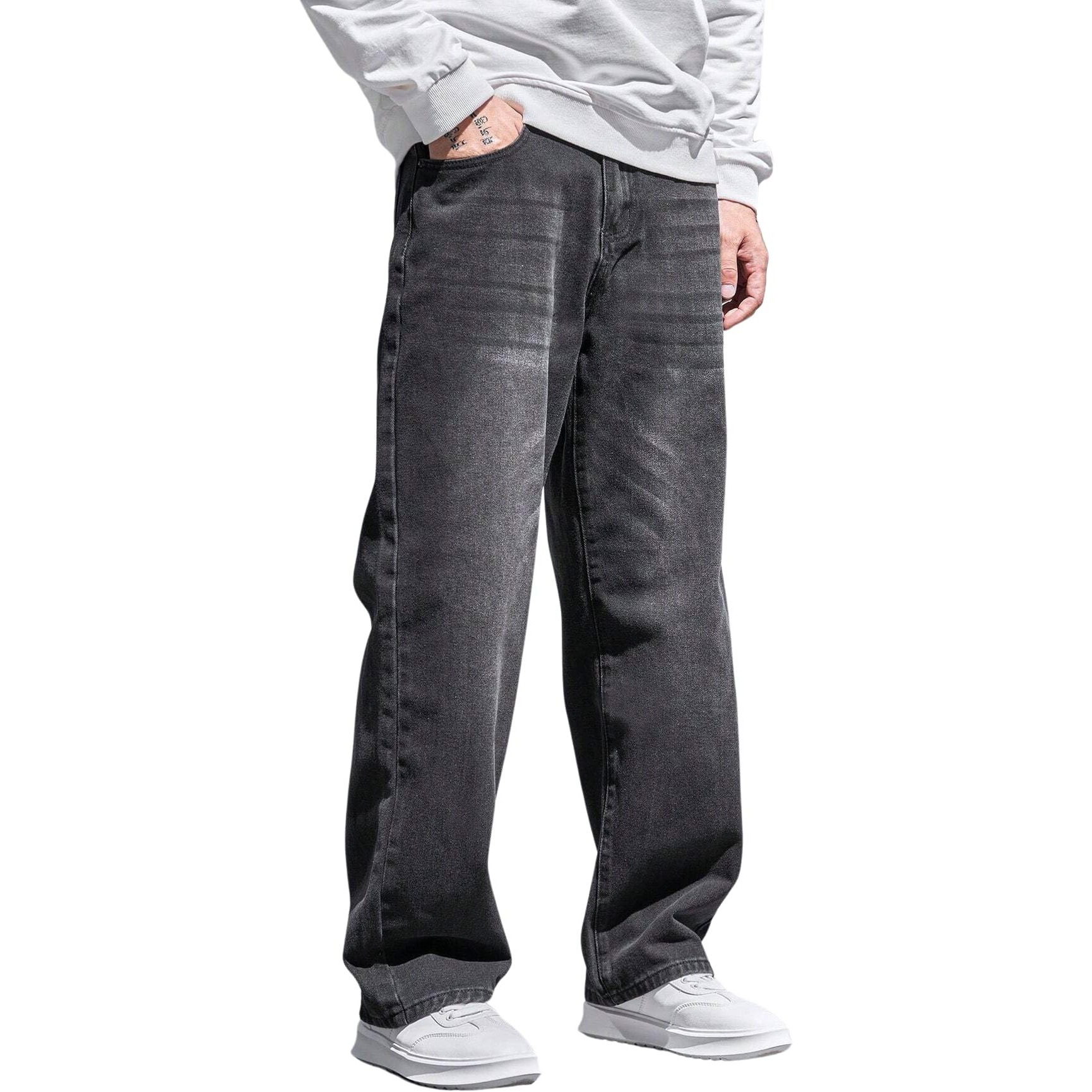 Lymio Men Jeans || Men Jeans Pants || Denim Jeans || Baggy Jeans for Men (Jeans-04-05) (34, Black)