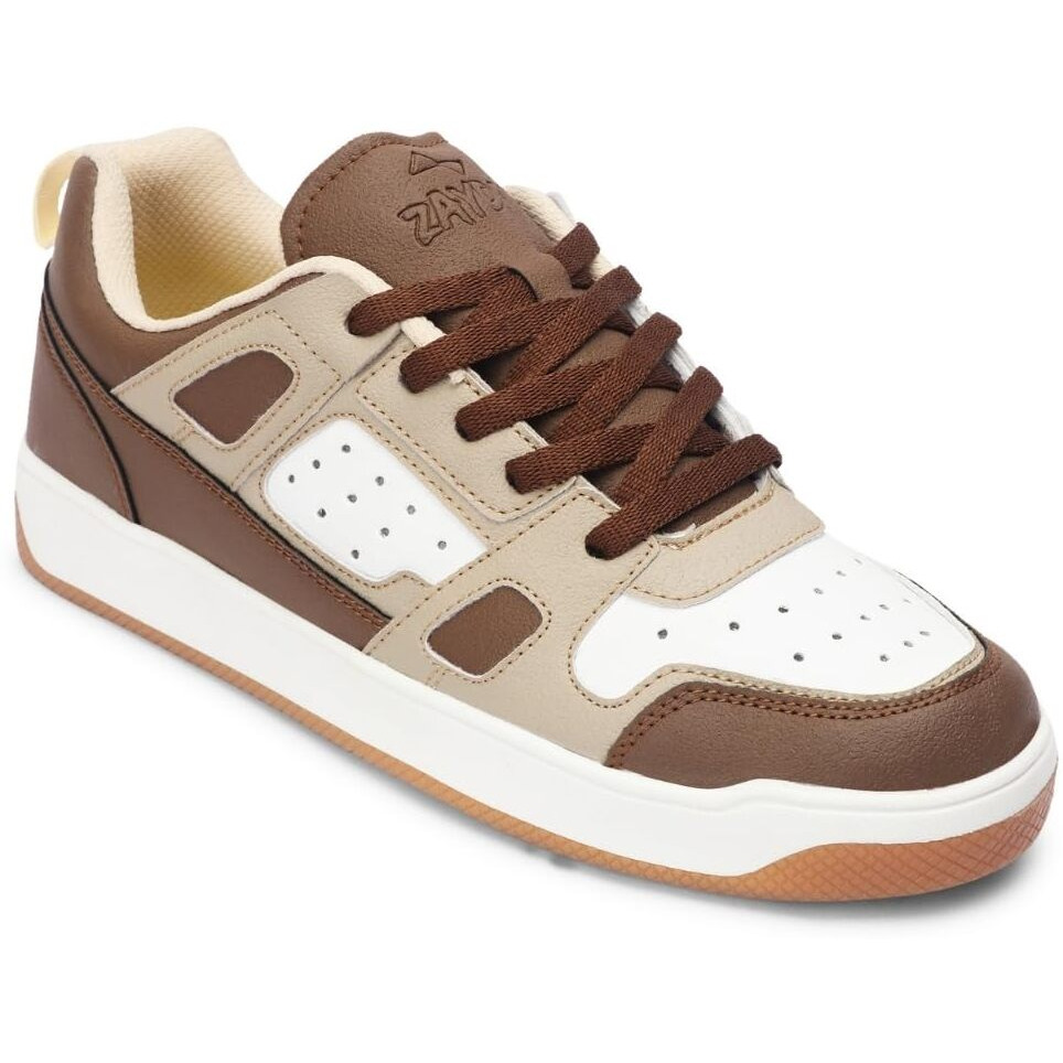 Zaydn ASH Brown Sneaker for Men (7 UK) | Soft Cushioned Insole & Lightweight | Stylish Lace-Up Shoes with Casual Outfits | Trendy Sneakers | Shoes for Man | Low Top Sneaker Shoes