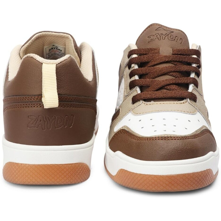Zaydn ASH Brown Sneaker for Men (7 UK) | Soft Cushioned Insole & Lightweight | Stylish Lace-Up Shoes with Casual Outfits | Trendy Sneakers | Shoes for Man | Low Top Sneaker Shoes