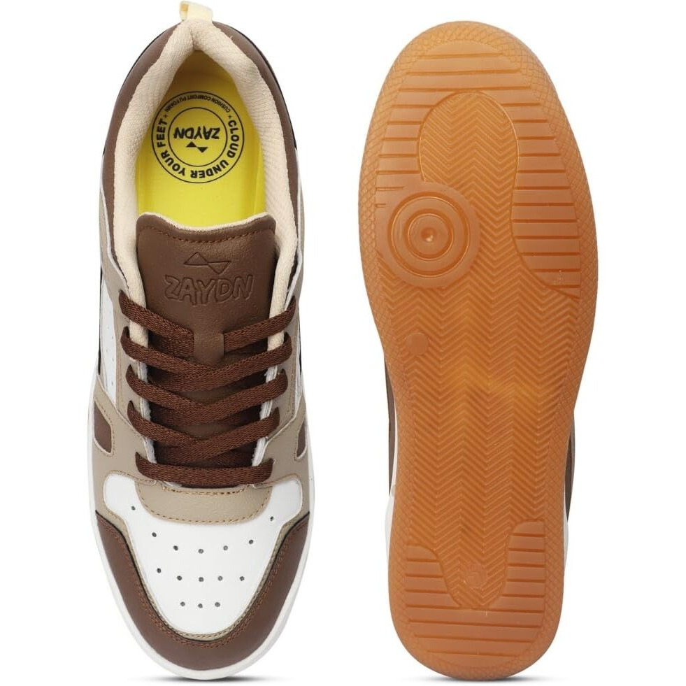 Zaydn ASH Brown Sneaker for Men (7 UK) | Soft Cushioned Insole & Lightweight | Stylish Lace-Up Shoes with Casual Outfits | Trendy Sneakers | Shoes for Man | Low Top Sneaker Shoes