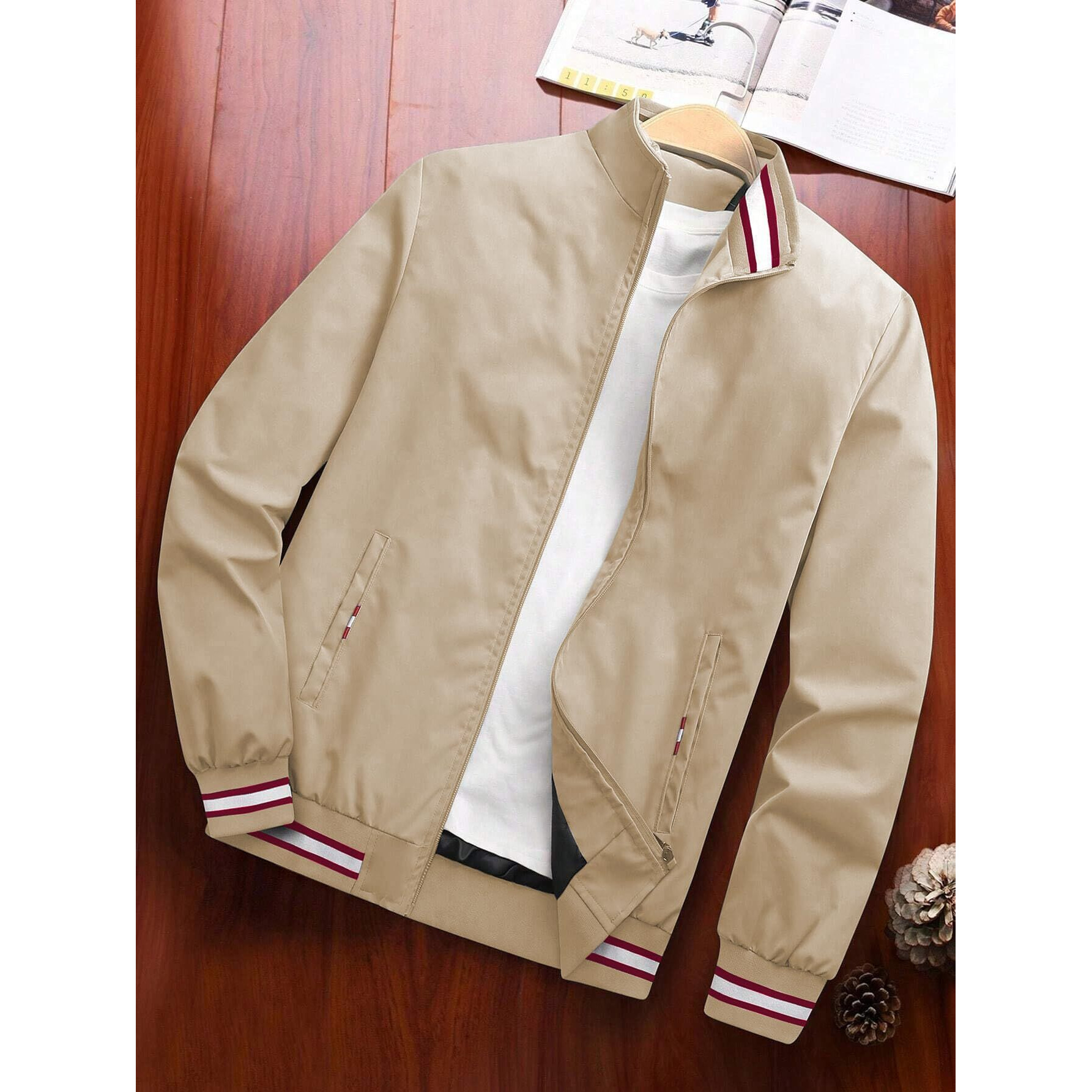 TAGAS Men's Bomber Polyester Standard Length Jacket MJ-9090-XXL_Khaki