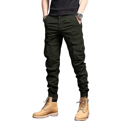 Lymio Men Cargo || Men Cargo Pants || Men Cargo Pants Cotton || Cargos for Men (Cargo-09-12) (2XL, Olive Green)