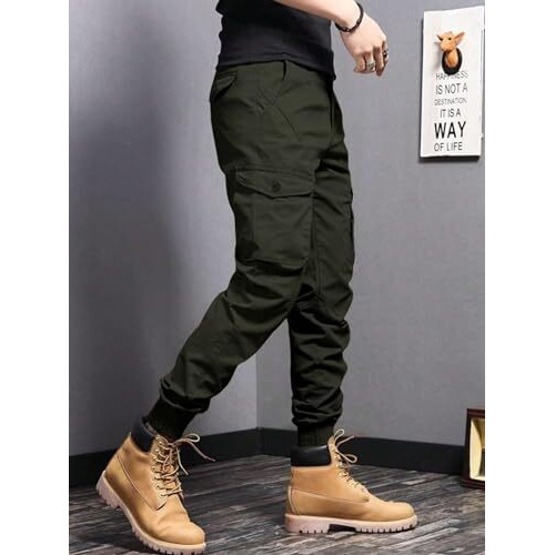 Lymio Men Cargo || Men Cargo Pants || Men Cargo Pants Cotton || Cargos for Men (Cargo-09-12) (2XL, Olive Green)