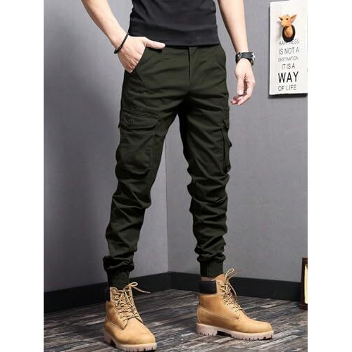 Lymio Men Cargo || Men Cargo Pants || Men Cargo Pants Cotton || Cargos for Men (Cargo-09-12) (2XL, Olive Green)