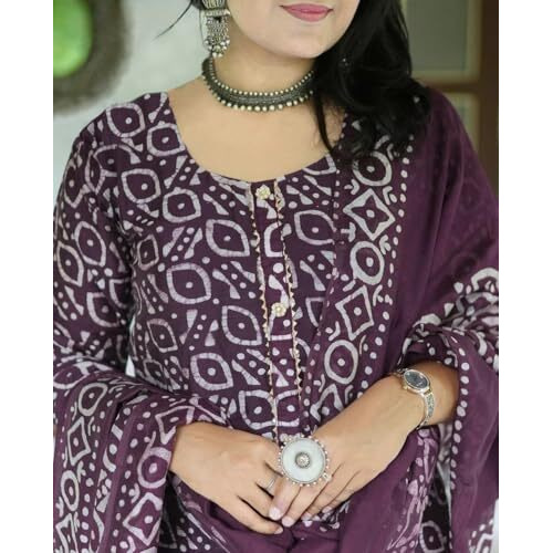 Alvami Women A-Line Kurta and Pant Set with Dupatta (XXL) Wine