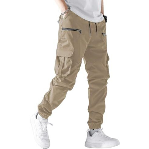 Lymio Men Cargo || Men Cargo Pants || Men Cargo Pants Cotton || Cargos for Men (Cargo-36-Khakhi-M)