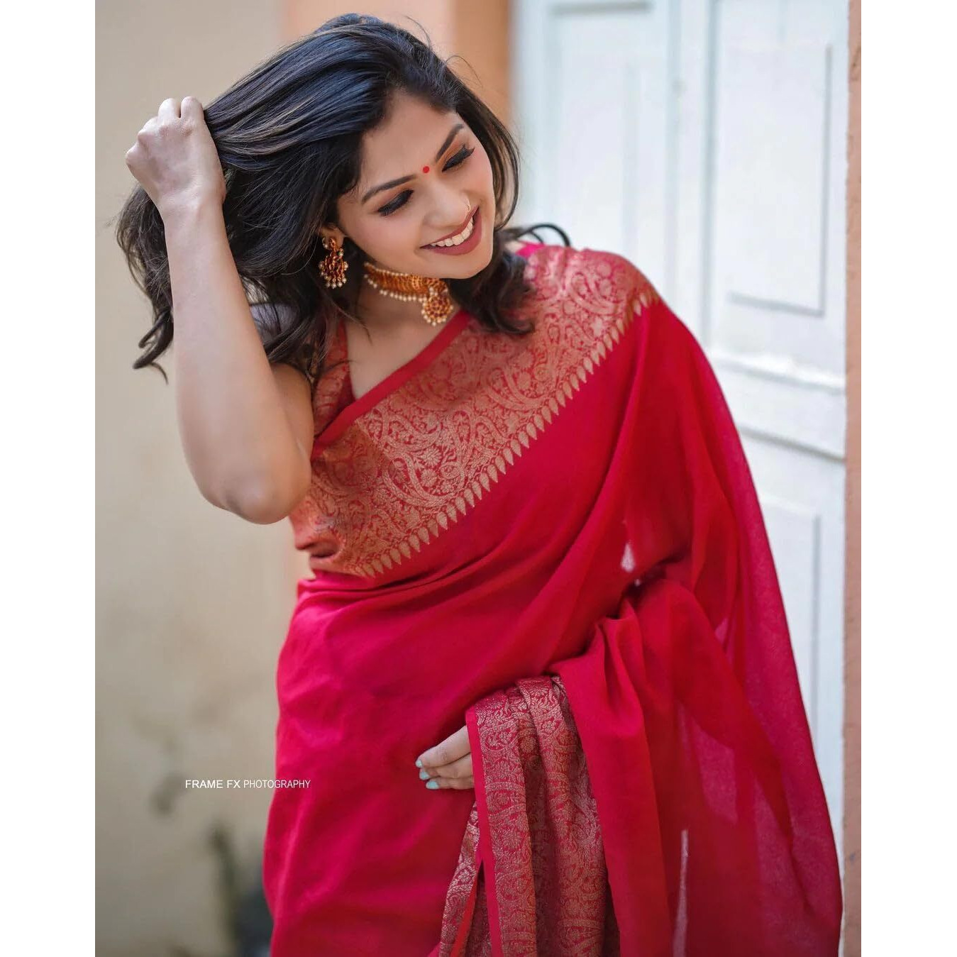 C J Enterprise Women's Pure Soft Kanjivaram Silk Saree for Wedding Kanchipuram Pattu Sarees Banarasi Cotton Latest Sari With Blouse Piece Design Wear ladies new sadi Party 2024 (Yatri-51) (Red)