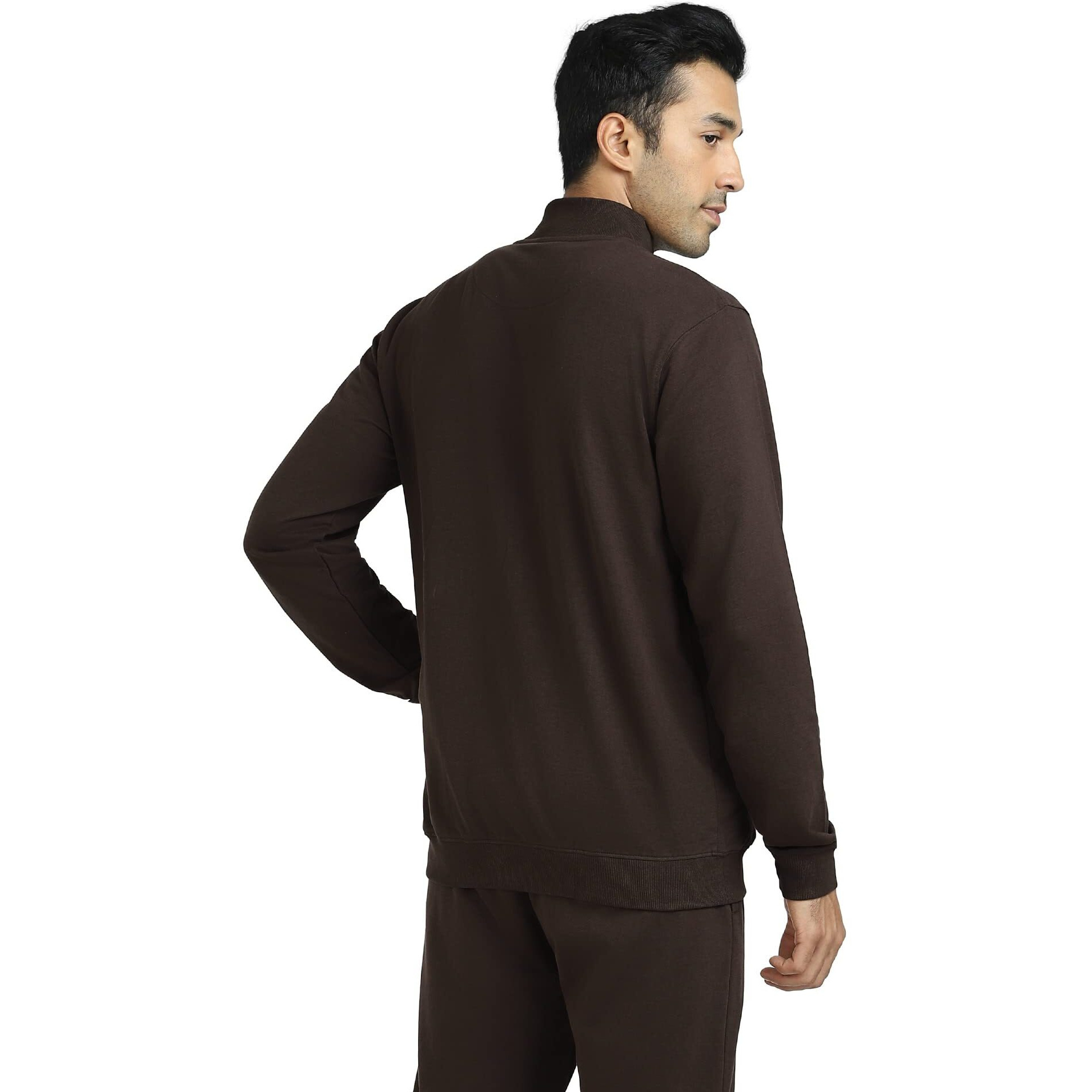 XYXX Cruze French Terry Cotton Zip-Up Jacket (L Malt Brown)