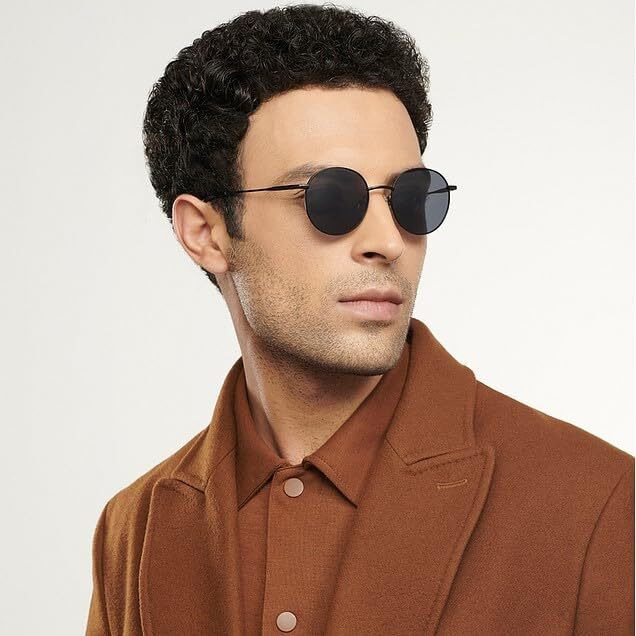 VINCENT CHASE EYEWEAR By Lenskart|Black Grey Full Rim Round|The Metal Edit|Branded Latest And Stylish Sunglasses|Polarization And 100% Uv Protected|Men&Women|Medium|Vc S13112