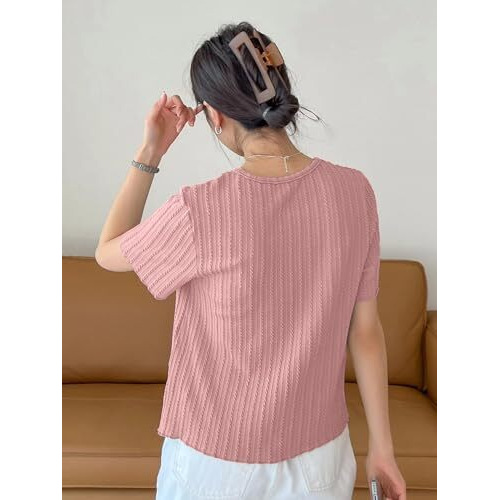GRECIILOOKS Solid Regular Fit Jeans Korean One Piece Dress Western Tops for Women Stylish (GL-W2083_Pink M)