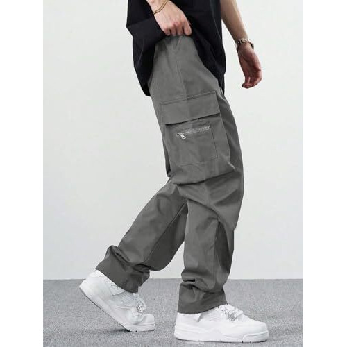 Lymio Men Cargo || Men Cargo Pants || Men Cargo Pants Cotton || Cargos for Men (Cargo-05-08) (2XL, Light Grey)