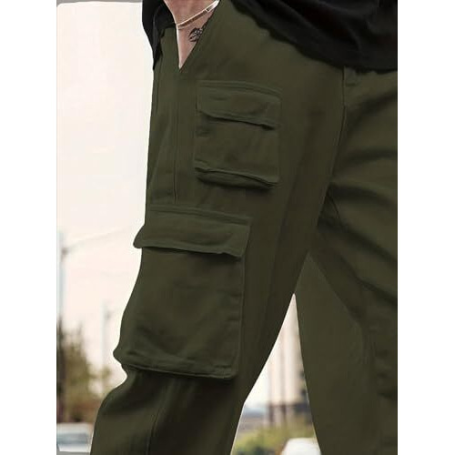 Lymio Men Cargo || Men Cargo Pants || Men Cargo Pants Cotton || Cargos for Men (Cargo-40-Green-M)