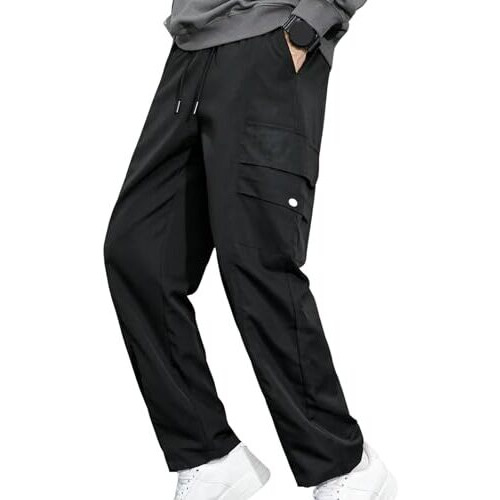 Lymio Men Cargo || Men Cargo Pants || Men Cargo Pants Cotton || Cargos for Men (Cargo-17-20) (M, Black)