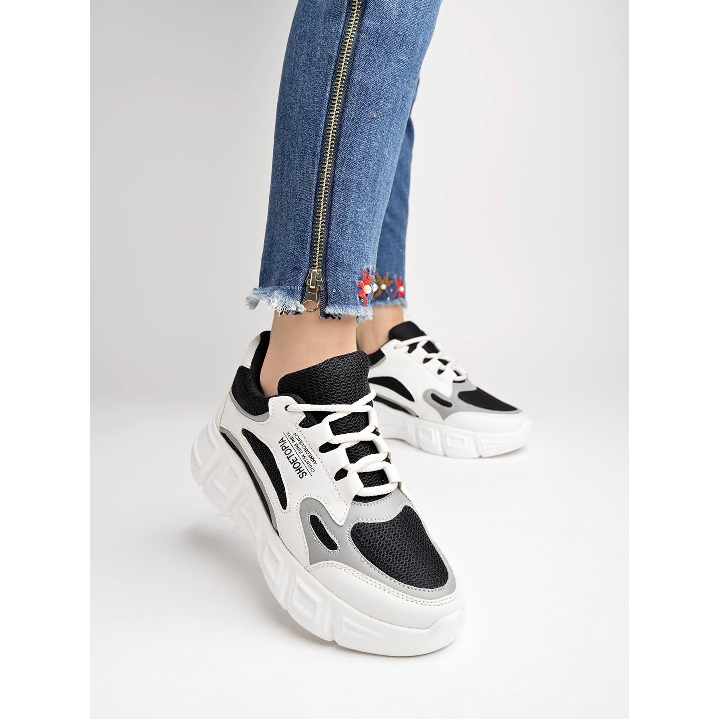 Shoetopia Casual Sporty Look Black Sneakers for Women & Girls /UK6