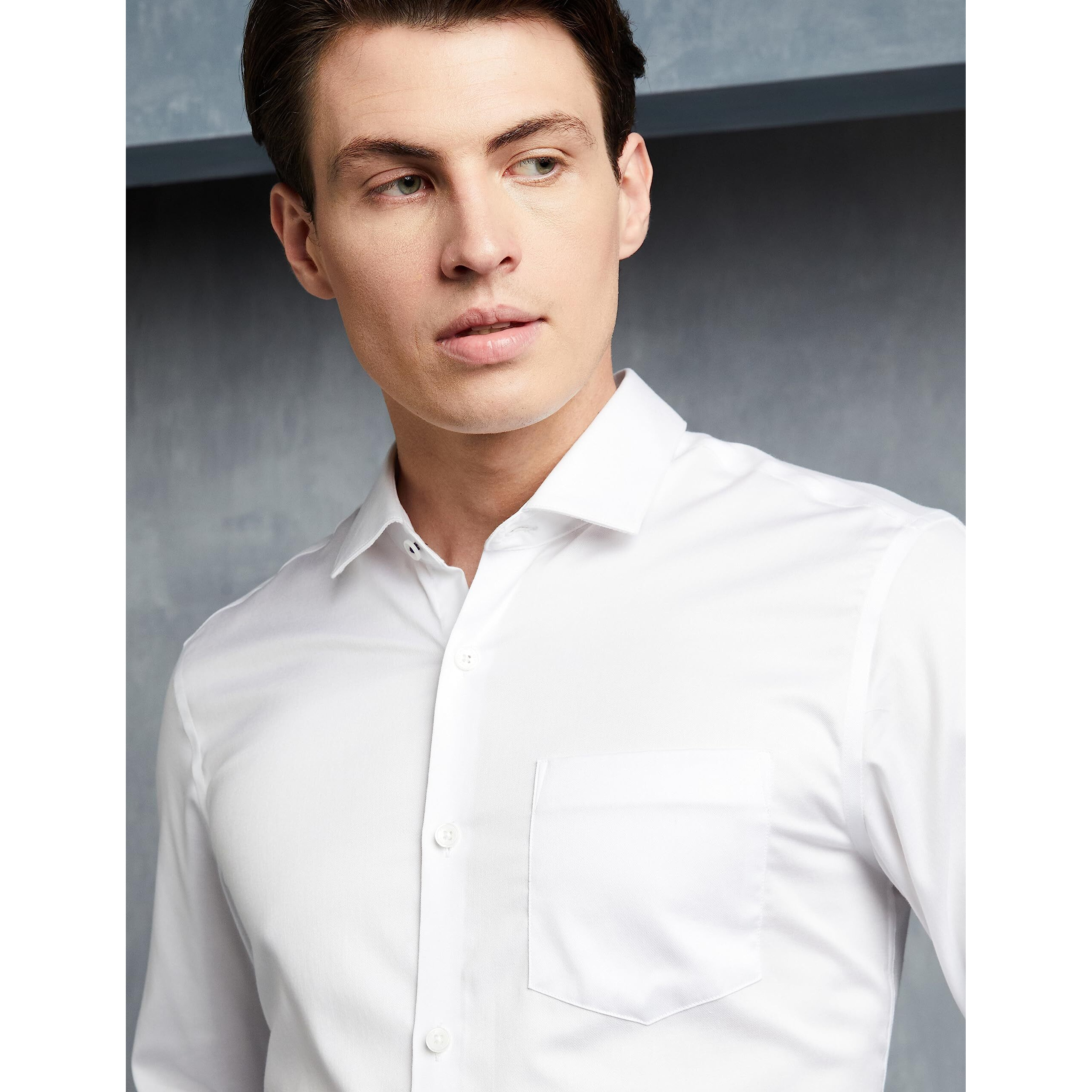 Symbol Premium Men's Wrinkle-Resistant Regular Fit Cotton Formal Shirt (SS23-SMP-FS-01_White_42)