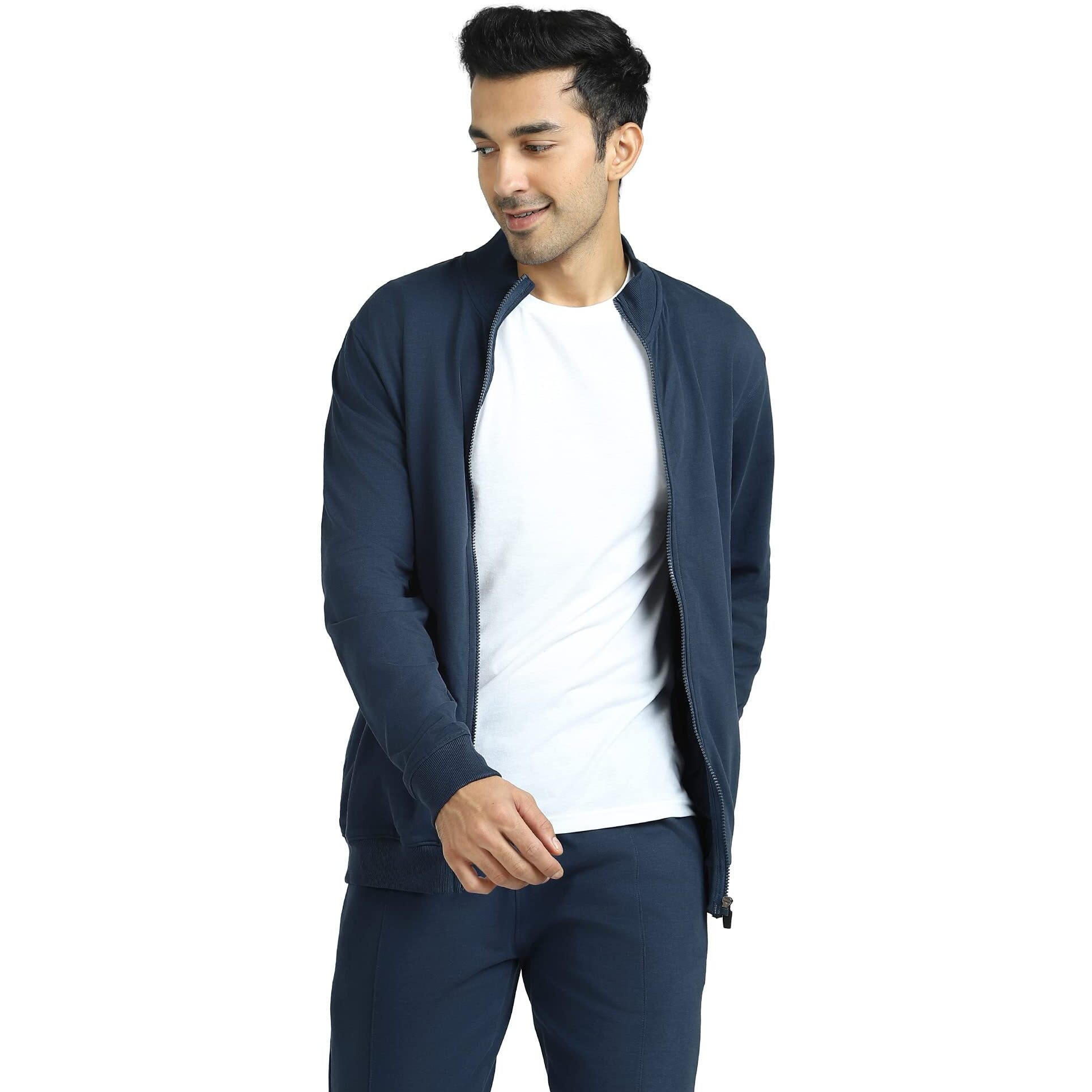 XYXX Cruze French Terry Cotton Zip-Up Jacket (M Opal Blue)