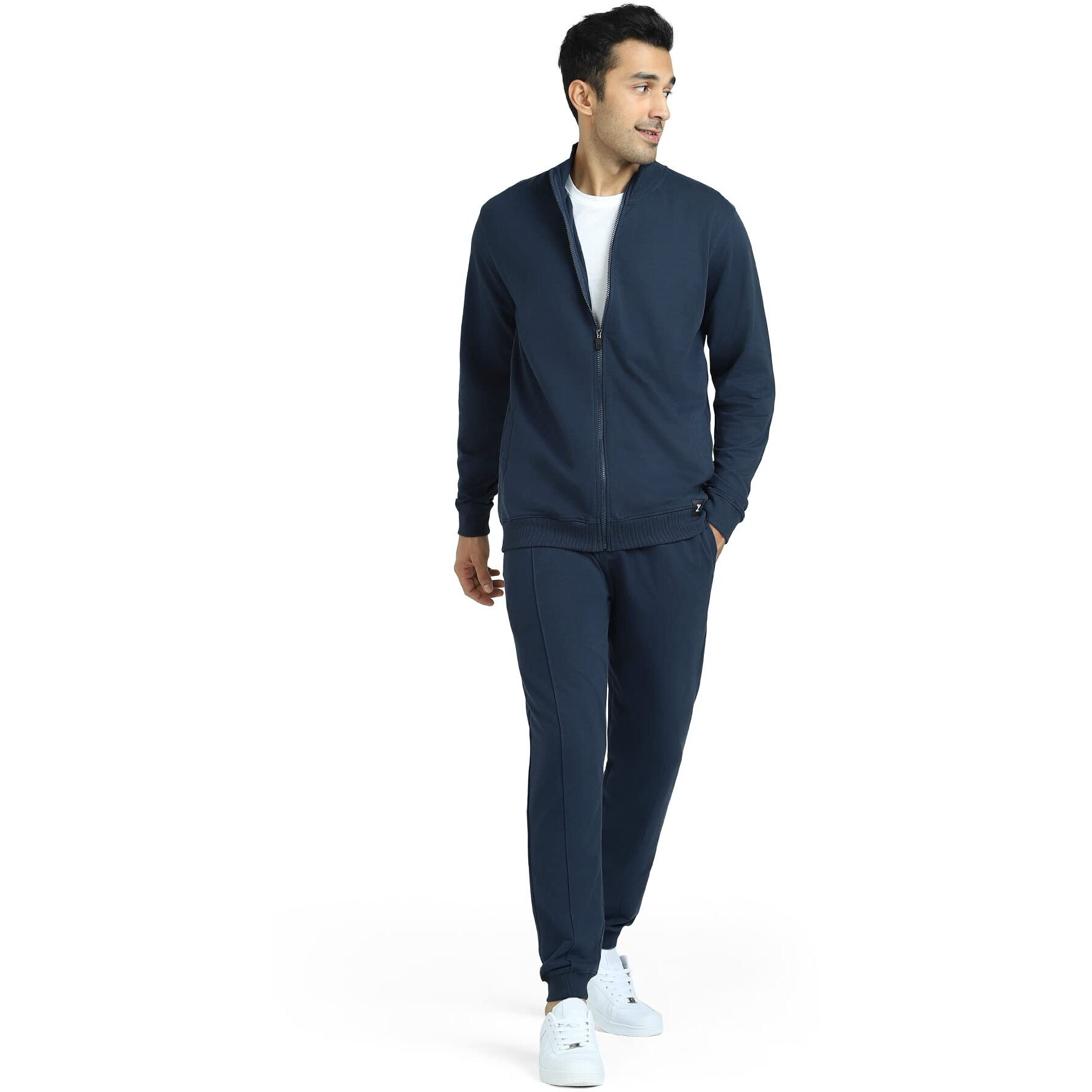 XYXX Cruze French Terry Cotton Zip-Up Jacket (M Opal Blue)