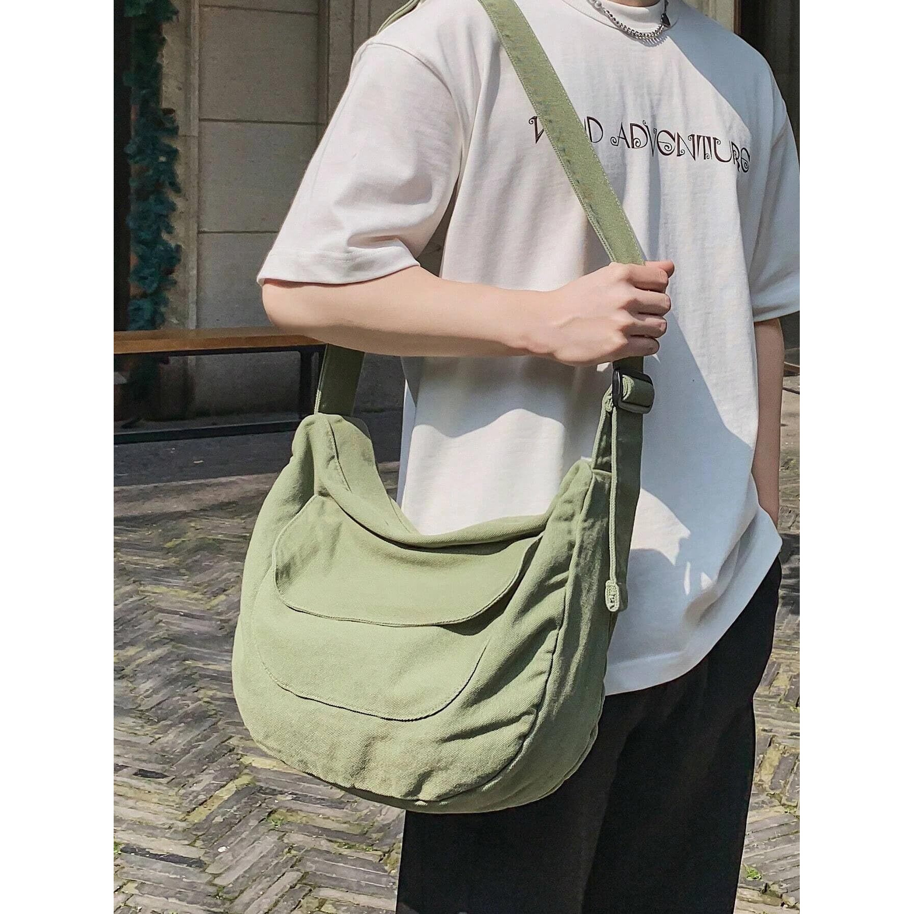 Glowic Unisex Green Hobo|Side Collage Bag(WBAG-89)