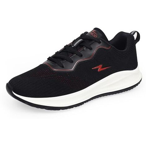 ATHCO Men's Akron Black Red Running Shoes_9 UK (ATHST-15)