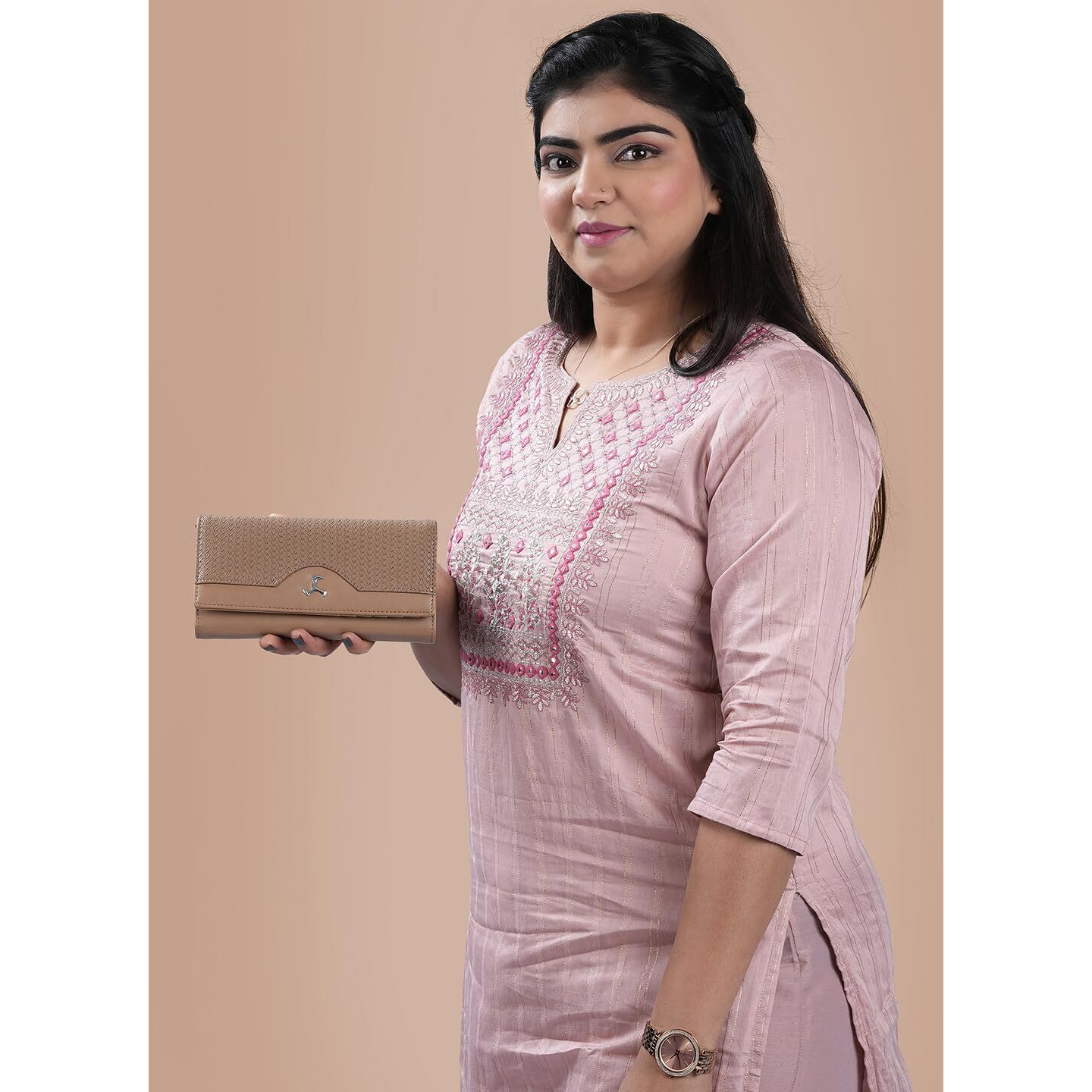 Mochi Womens Synthetic Brown Bifold (One Size)