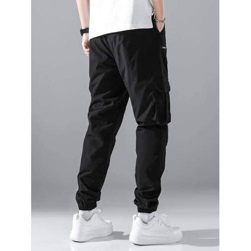 Lymio Men Cargo || Men Cargo Pants || Men Cargo Pants Cotton || Cargos for Men (Cargo-35-Black-L)