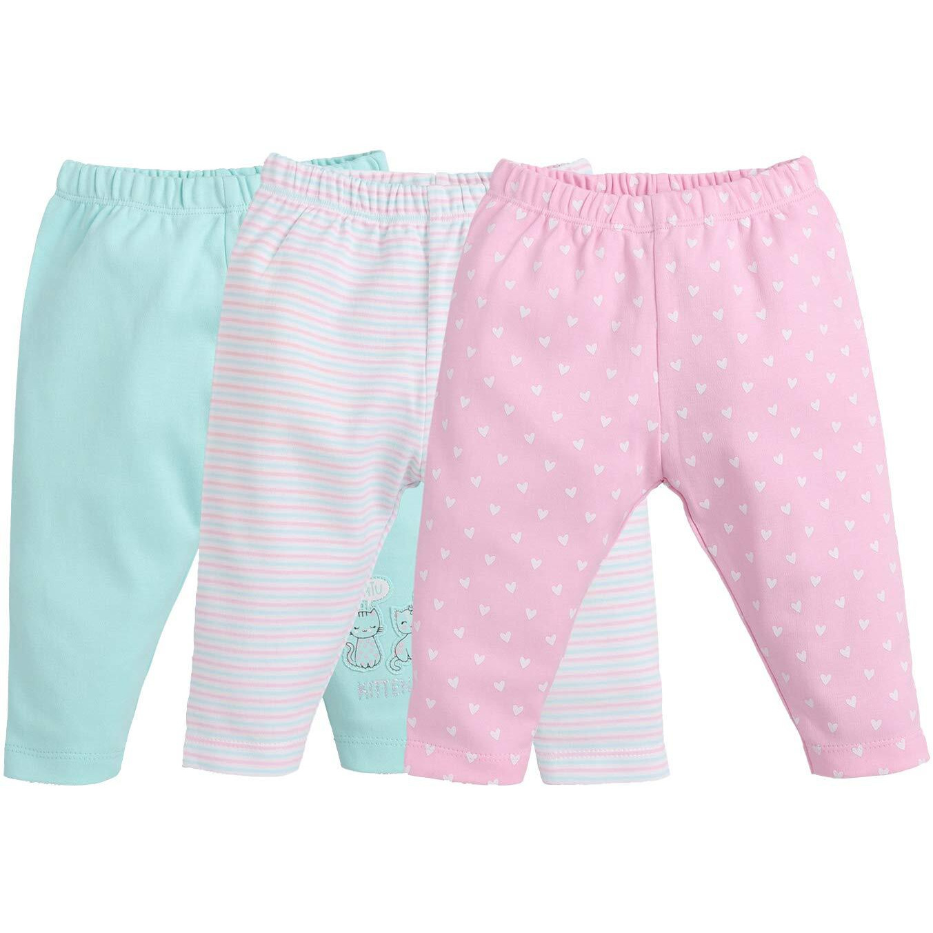 BABY GO Baby-Girl's Cotton Graphic Regular Fit Track Pants Pack of 1 (Gobs20-2497-6/9M-Pinkk_Pink_6 9 Months)