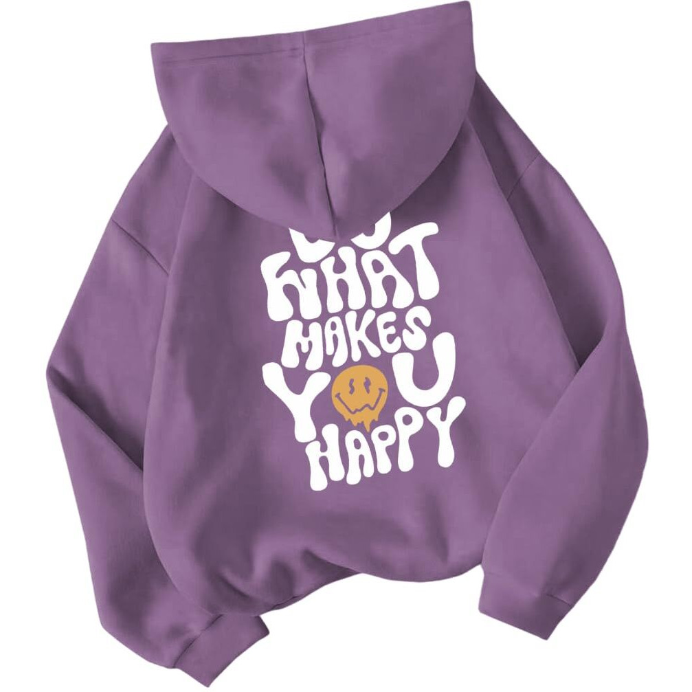 TAGAS Women's Printed Hoodies || Cotton Blend Regular Fit Sweatshirt for Women || Hoodies || Winter Wear for Women Purple (X_Large)