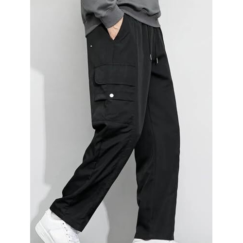Men Cargo || Men Cargo Pants || Men Cargo Pants Cotton || Cargos for Men (Cargo-17-20) (S, Black)