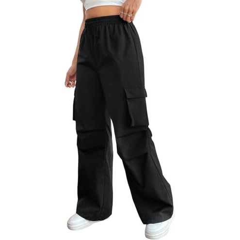GRECIILOOKS Women's Regular Fit Cargo Pant (GL-W-TP-1082_Black