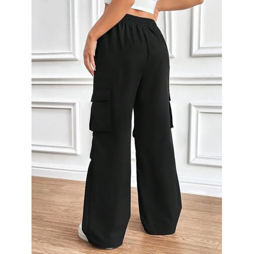 GRECIILOOKS Women's Regular Fit Cargo Pant (GL-W-TP-1082_Black