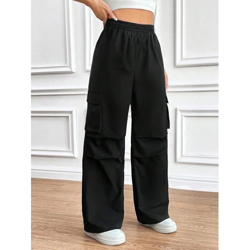 GRECIILOOKS Women's Regular Fit Cargo Pant (GL-W-TP-1082_Black