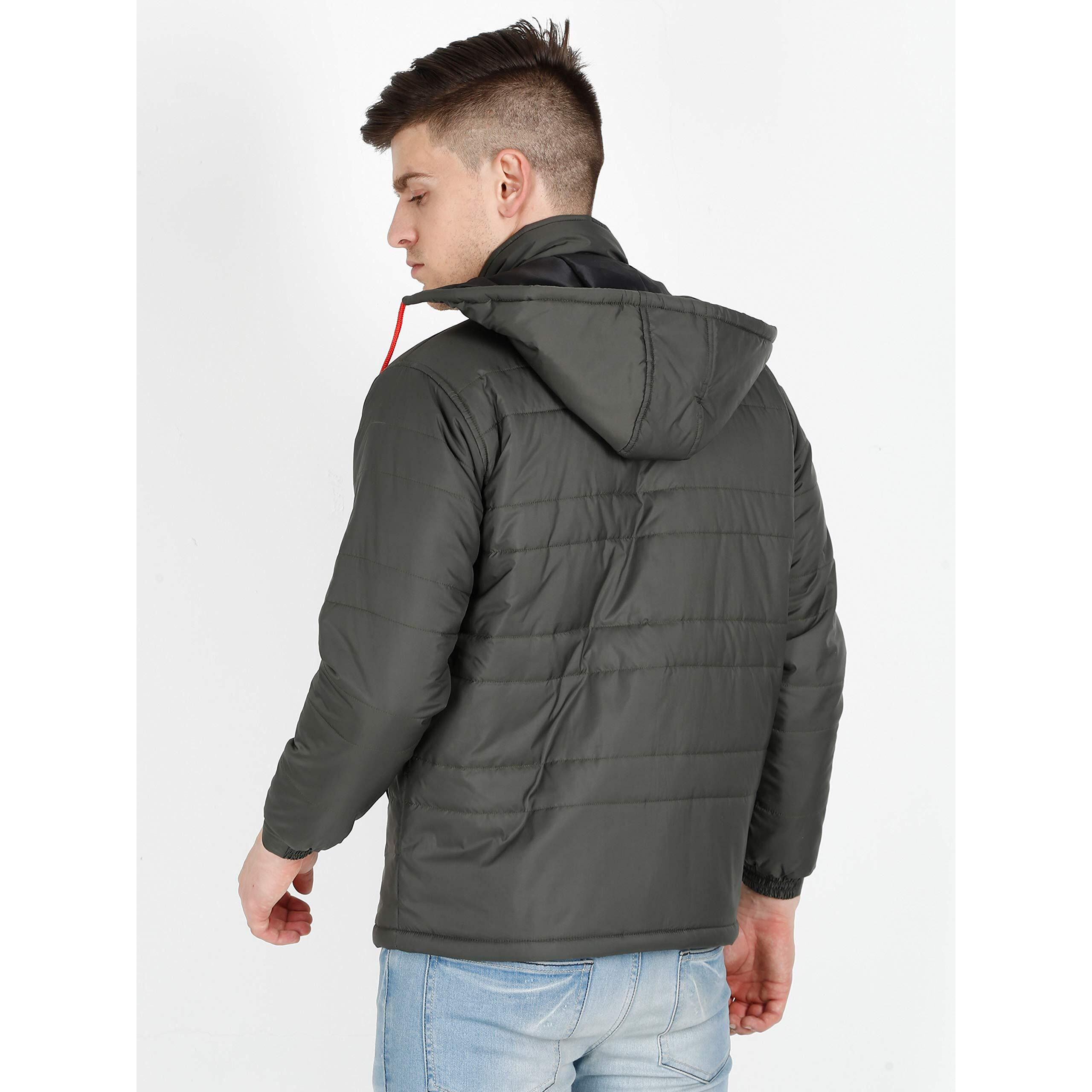 VROJASS Full Sleeve Solid Men's Bomper Jacket (XL, Olive Green)(VROBJF-OL-XL)