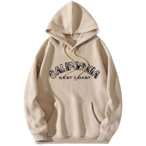 TAGAS Fleece Hoodies for Women, Regular Sweatshirt for Women, Hoodies, Unisex Hoodie, Boys Hoodie, Winter Wear for Women, Unisex Hoodies Uh-7011-Biege-L Beige