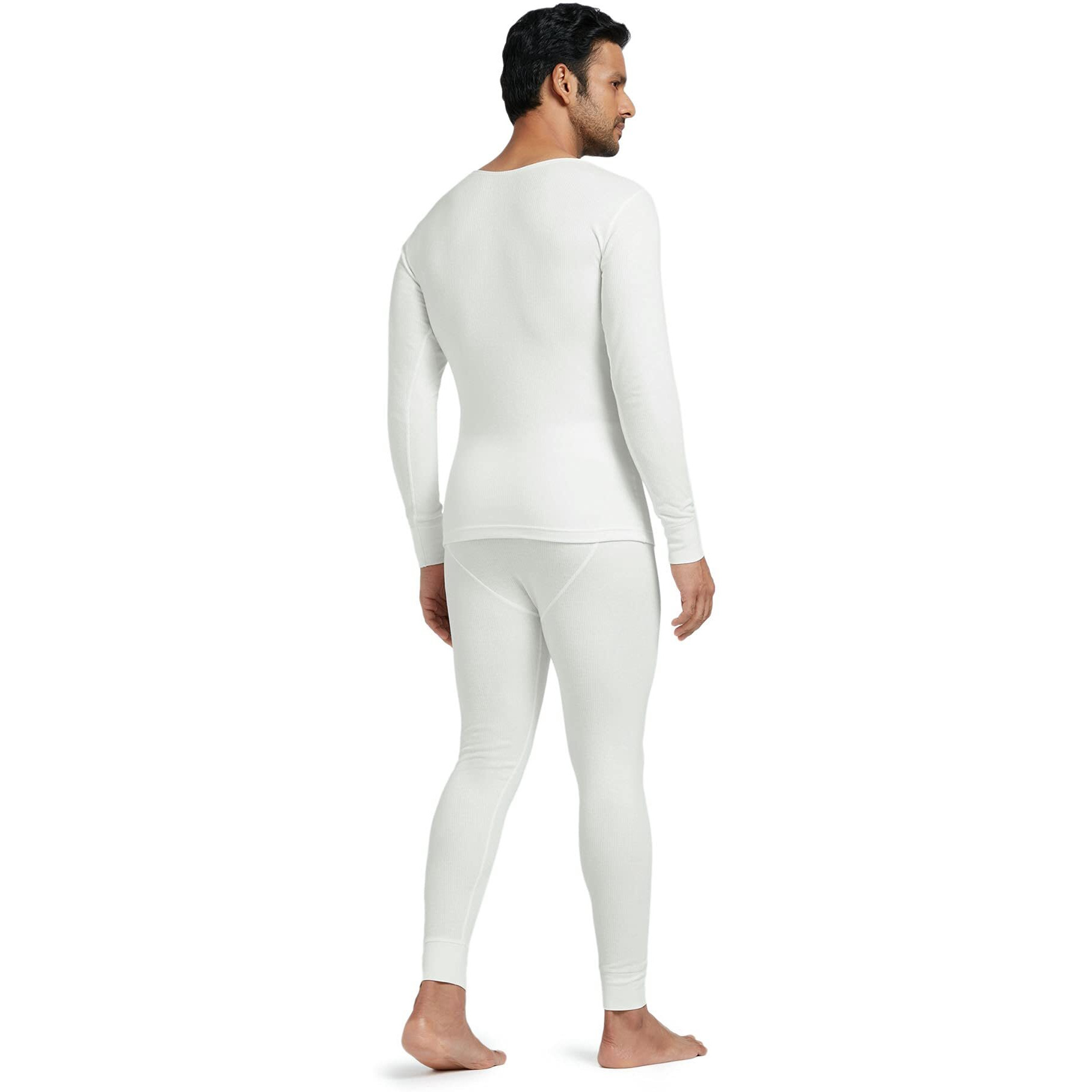 XYXX Men's Thermal Set | Antibacterial, Skin Friendly with Superior Heat Retention | Slim Fit Solid Alpine IntelliHeat Thermal Set | Pack of 1 (Off White, X-Large)