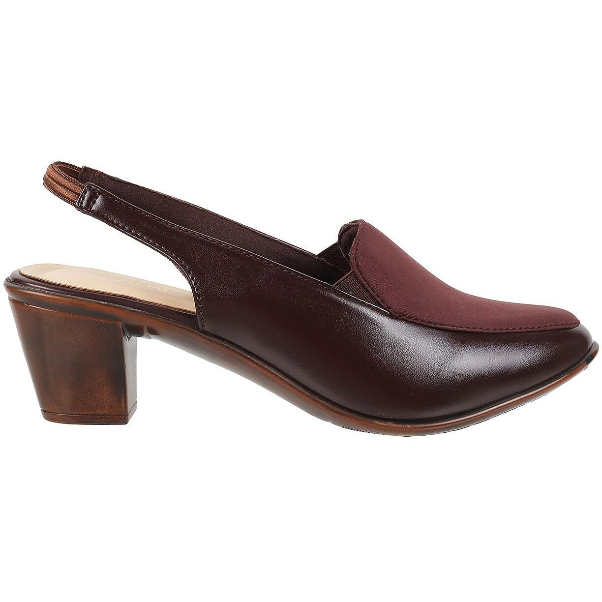 Mochi Women Brown Synthetic Leather Block Heel Shoes UK/5 EU/38 (31-287)