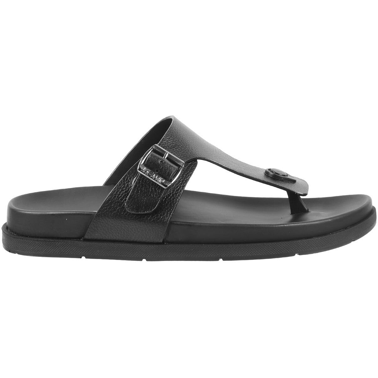 Metro Men Black Flat Casual/Comfort Synthetic Leather Chappal UK/10 EU/44 (16-761)