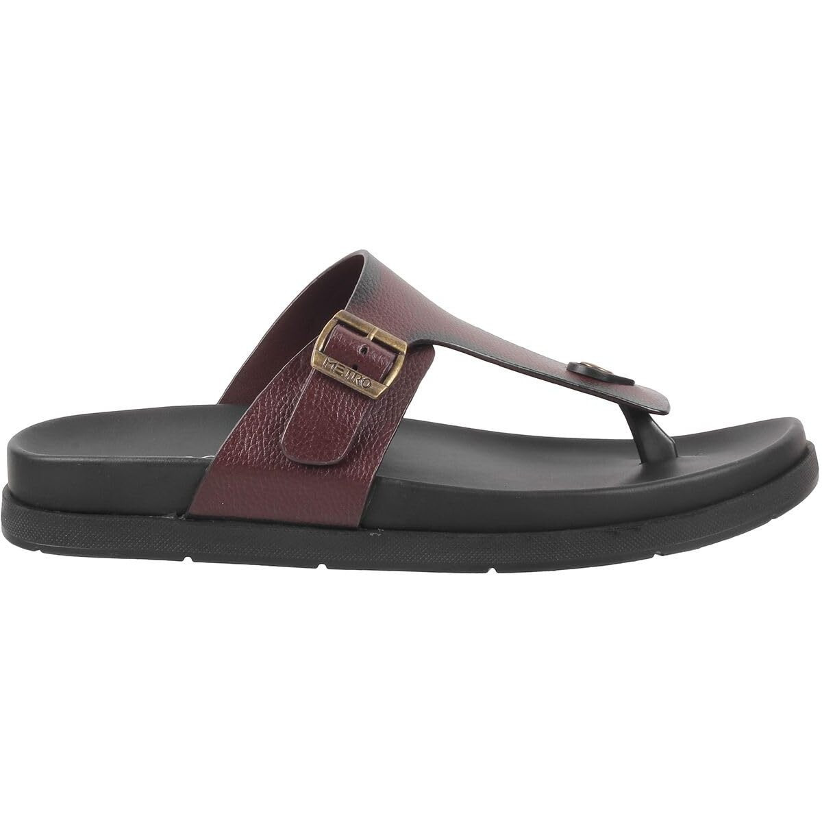 Metro Men Brown Flat Casual/Comfort Synthetic Leather Chappal UK/9 EU/43 (16-761)