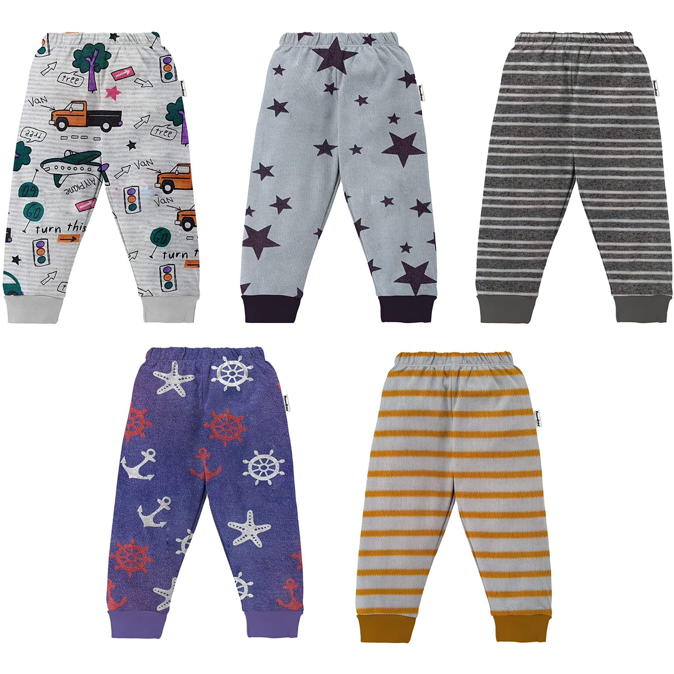 NammaBaby Cotton Pyjamas for Infants (Assorted-Multicolour, 18-24 Months) - Set of 5 Unisex-Baby Regular Pant