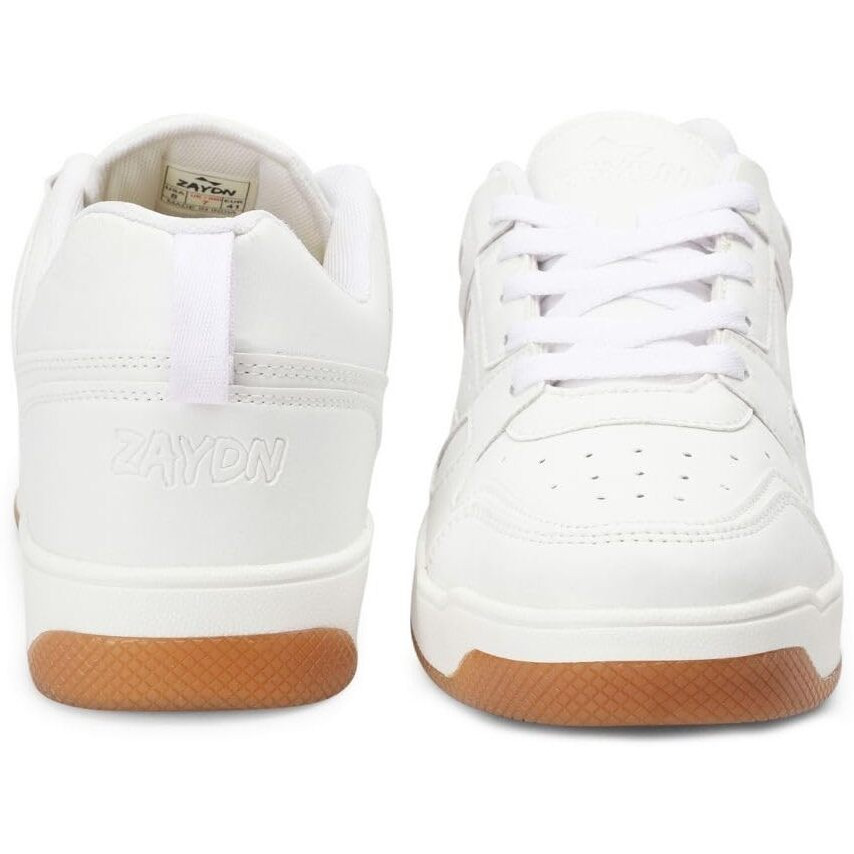 Zaydn Club White Sneaker for Men (7 UK) | Soft Cushioned Insole & Lightweight | Stylish Lace-Up Shoes with Casual Outfits | Trendy Sneakers | Shoes for Man | Low Top Sneaker Shoes