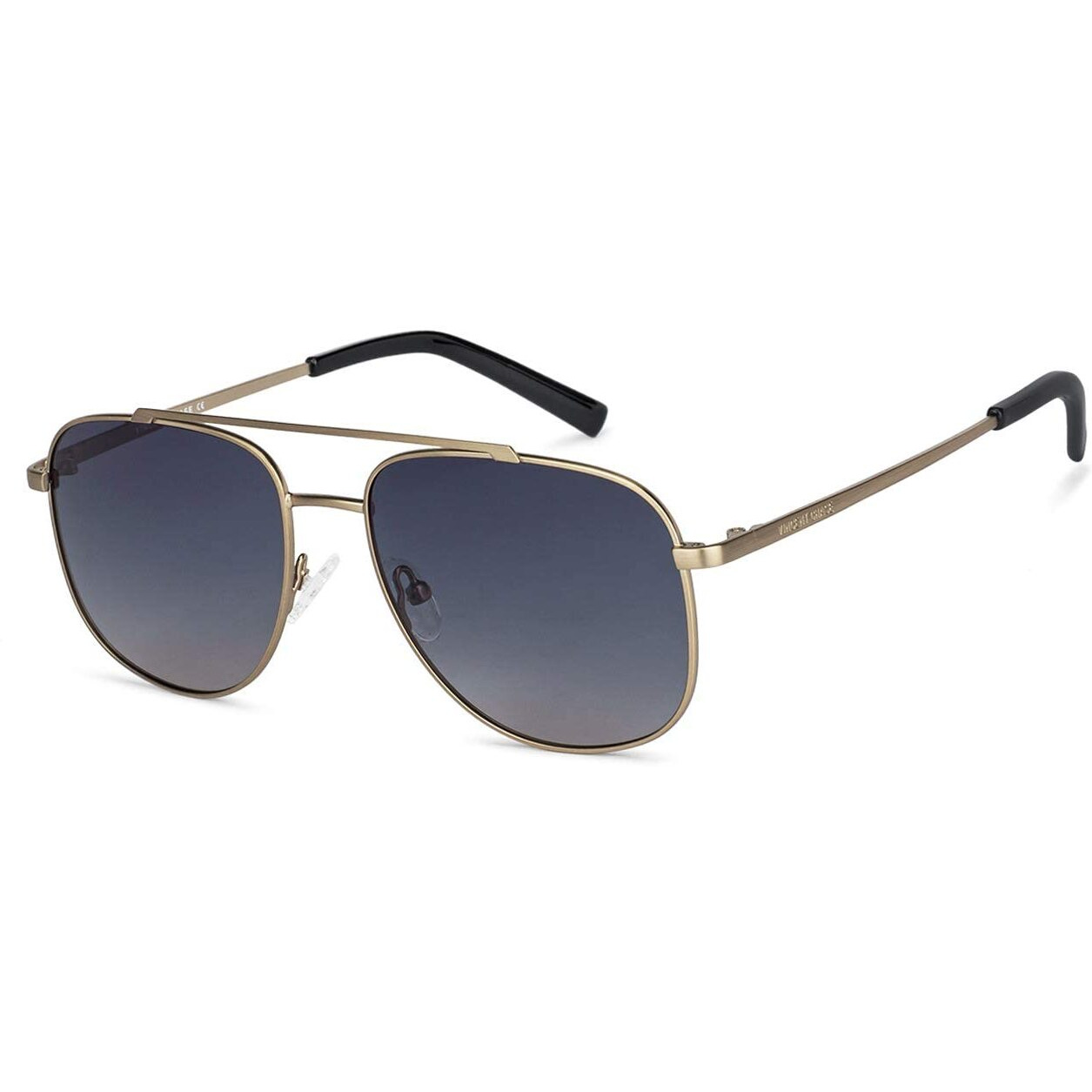VINCENT CHASE EYEWEAR By Lenskart | Sunglasses for Men| Full Rim Square Branded and Stylish Sunglasses | Polarized and 100% UV Protected | Unisex | Medium |VC S12934 (Frame Golden/Lens Blue)
