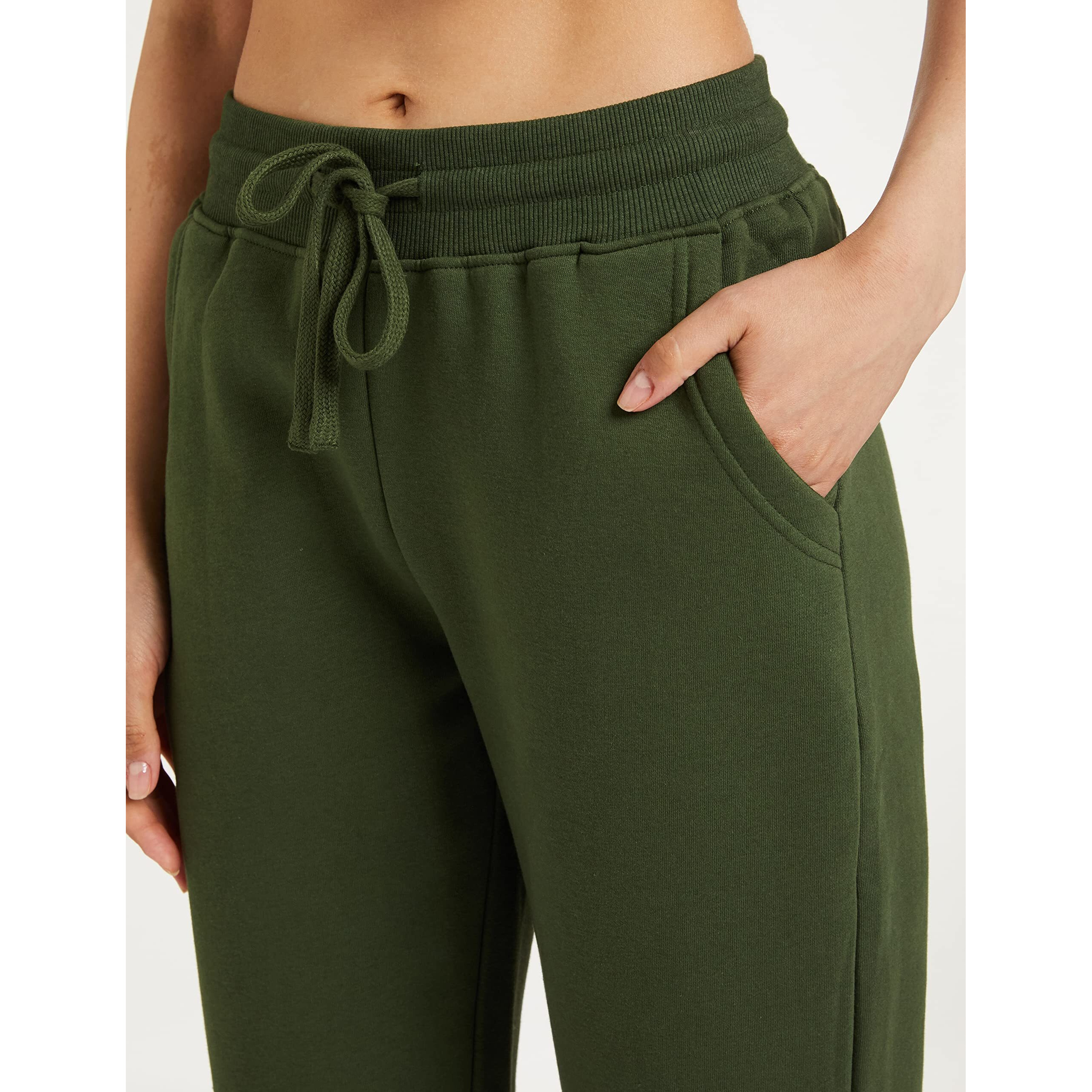 Amazon Brand - Symbol Women's Regular Fit Winter Track Pants (SYWHJOG320_Olive_XL)