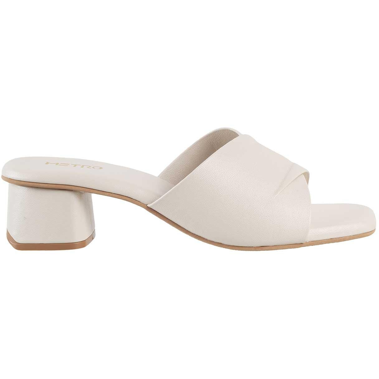 Metro Women Beige Block Heel Fashion Sandal UK/6 EU/39 (40-144)